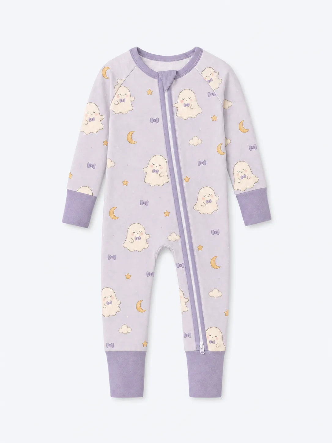 Boo & Moon bamboo zipper romper by MossiBaby