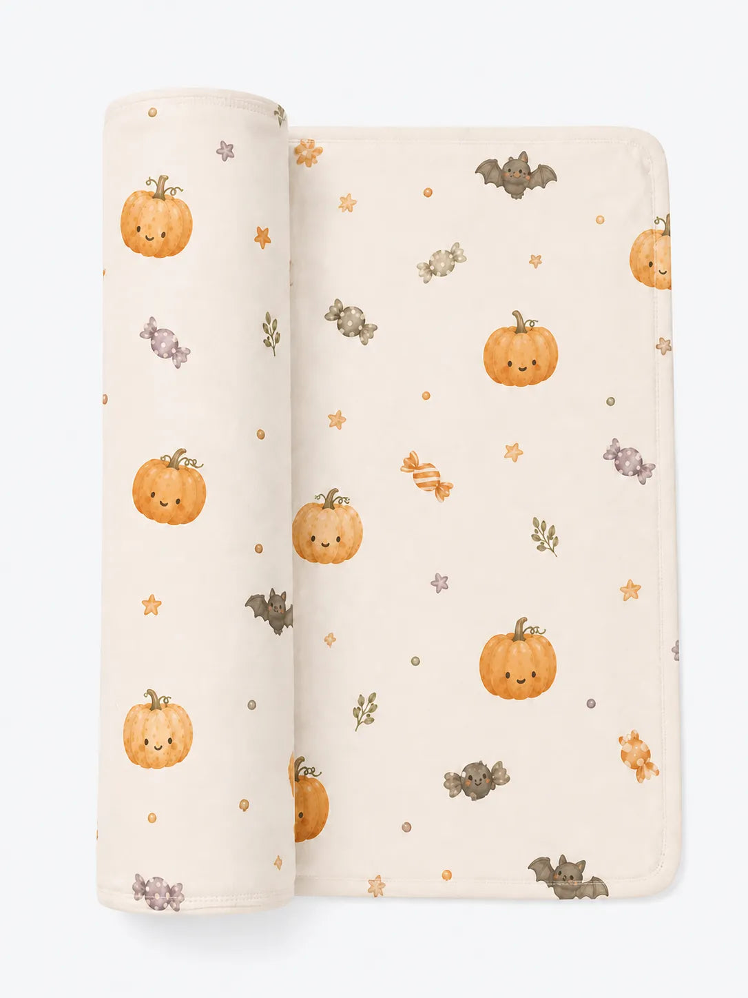 Pumpkin Treats bamboo swaddle blanket by MossiBaby