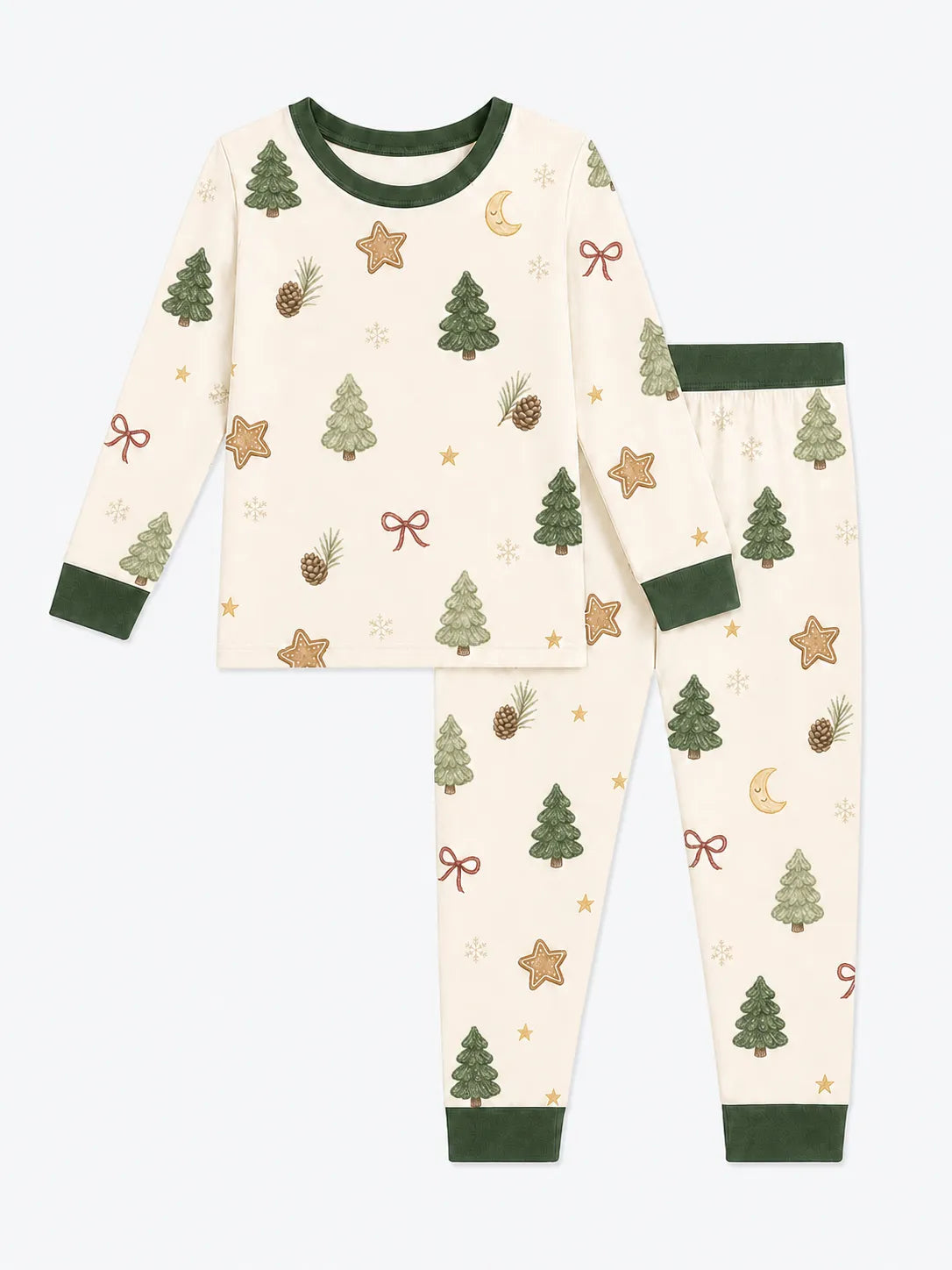 Christmas Forest bamboo long sleeve pajama set by MossiBaby