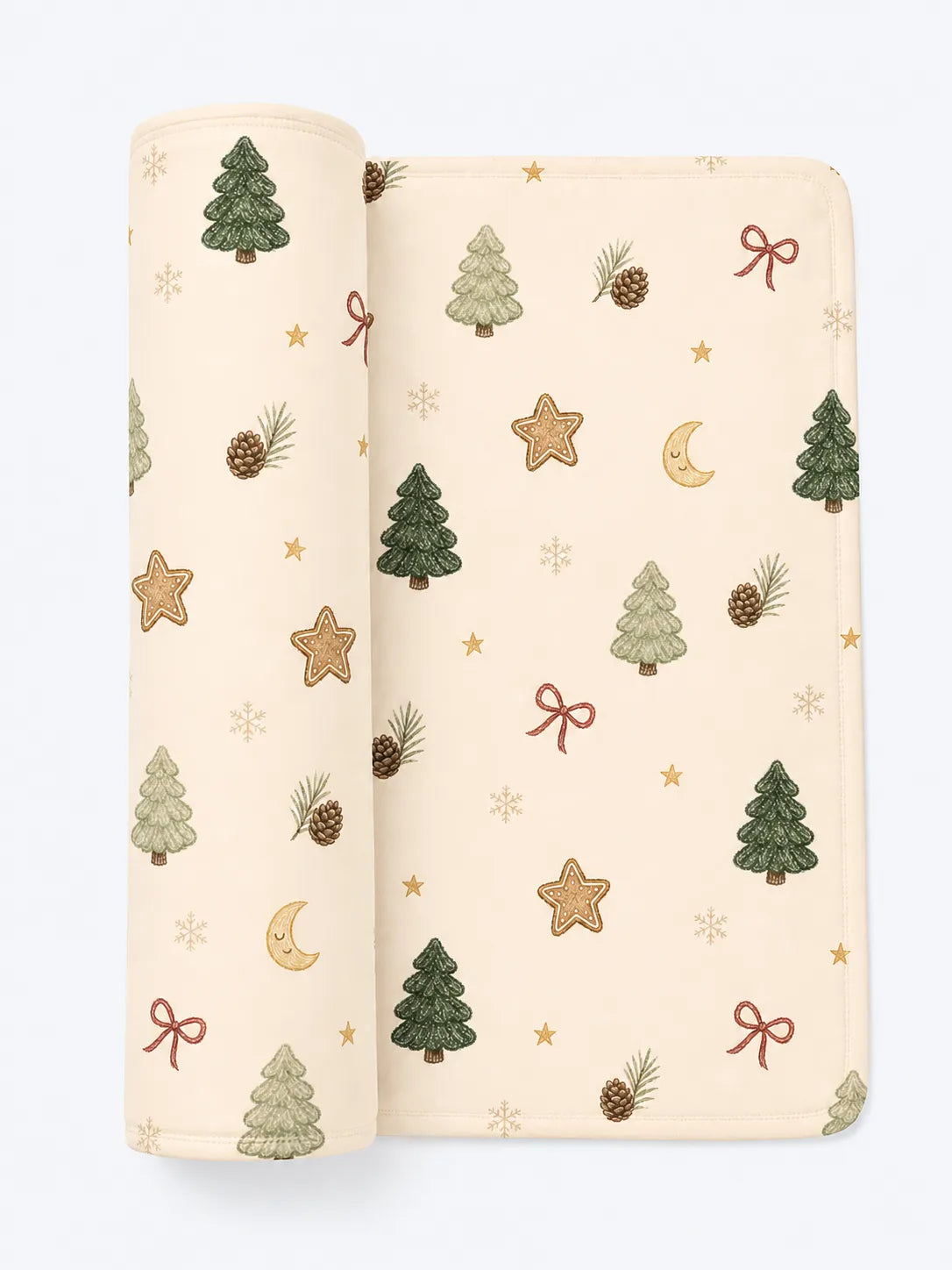 Christmas Forest bamboo swaddle blanket by MossiBaby