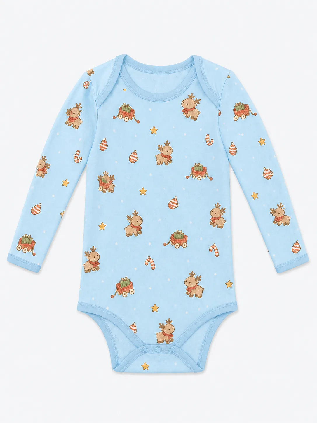 Reindeer Ride bamboo long sleeve bodysuit by MossiBaby
