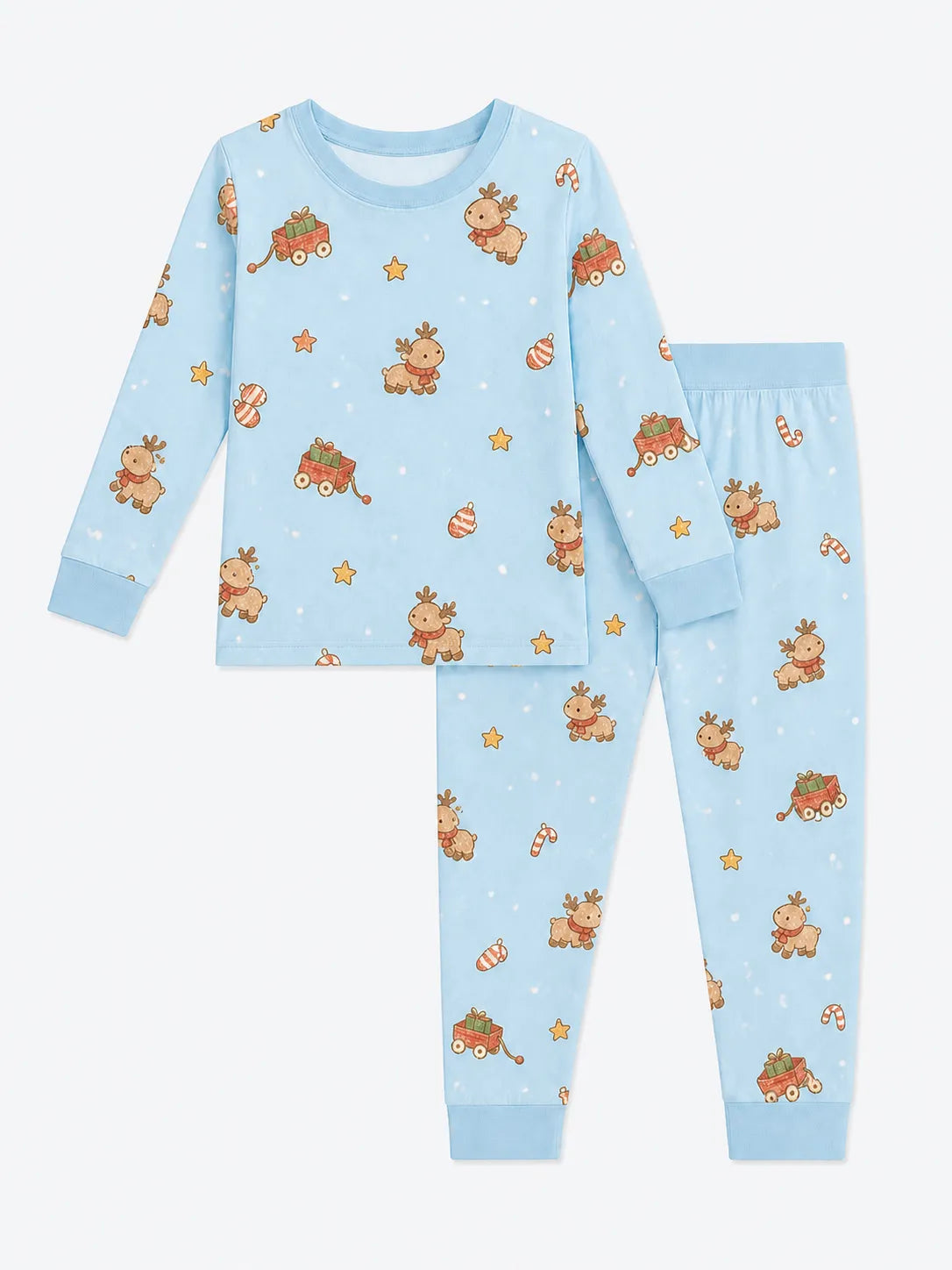 Reindeer Ride bamboo long sleeve pajama set by MossiBaby