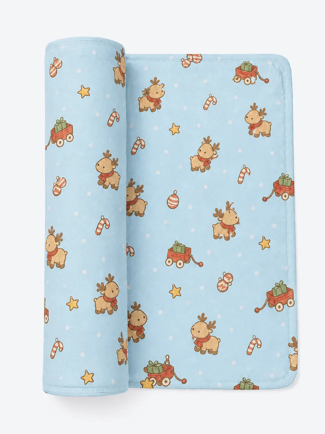 Reindeer Ride bamboo swaddle blanket by MossiBaby