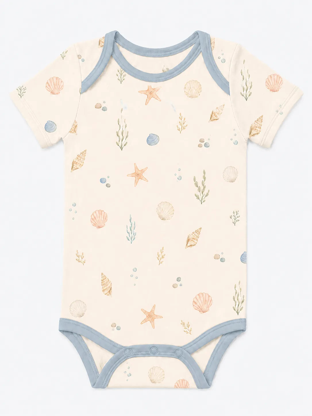 Seaside Treasures bamboo short sleeve bodysuit by MossiBaby